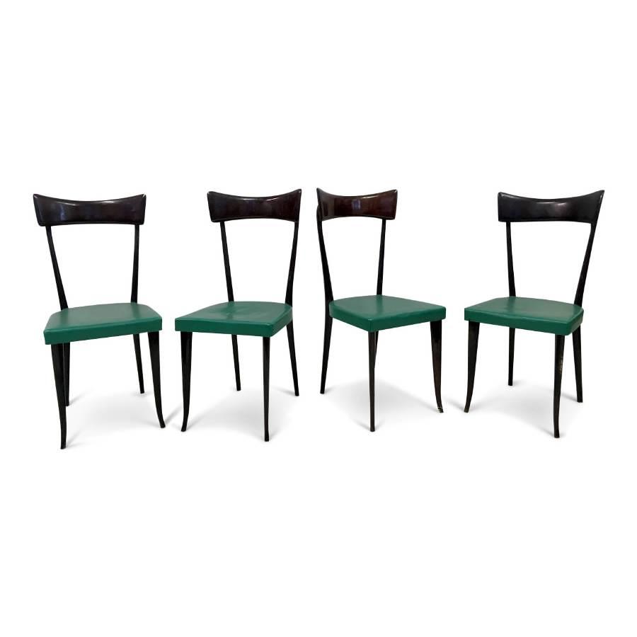 A set of four Ico Parisi style dining chairs