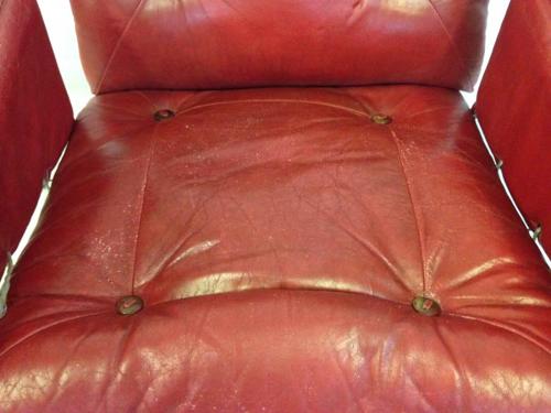 Brazilian jacaranda, leather and rope armchair