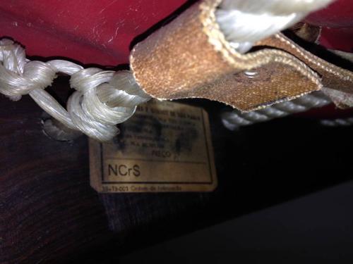 Brazilian jacaranda, leather and rope armchair
