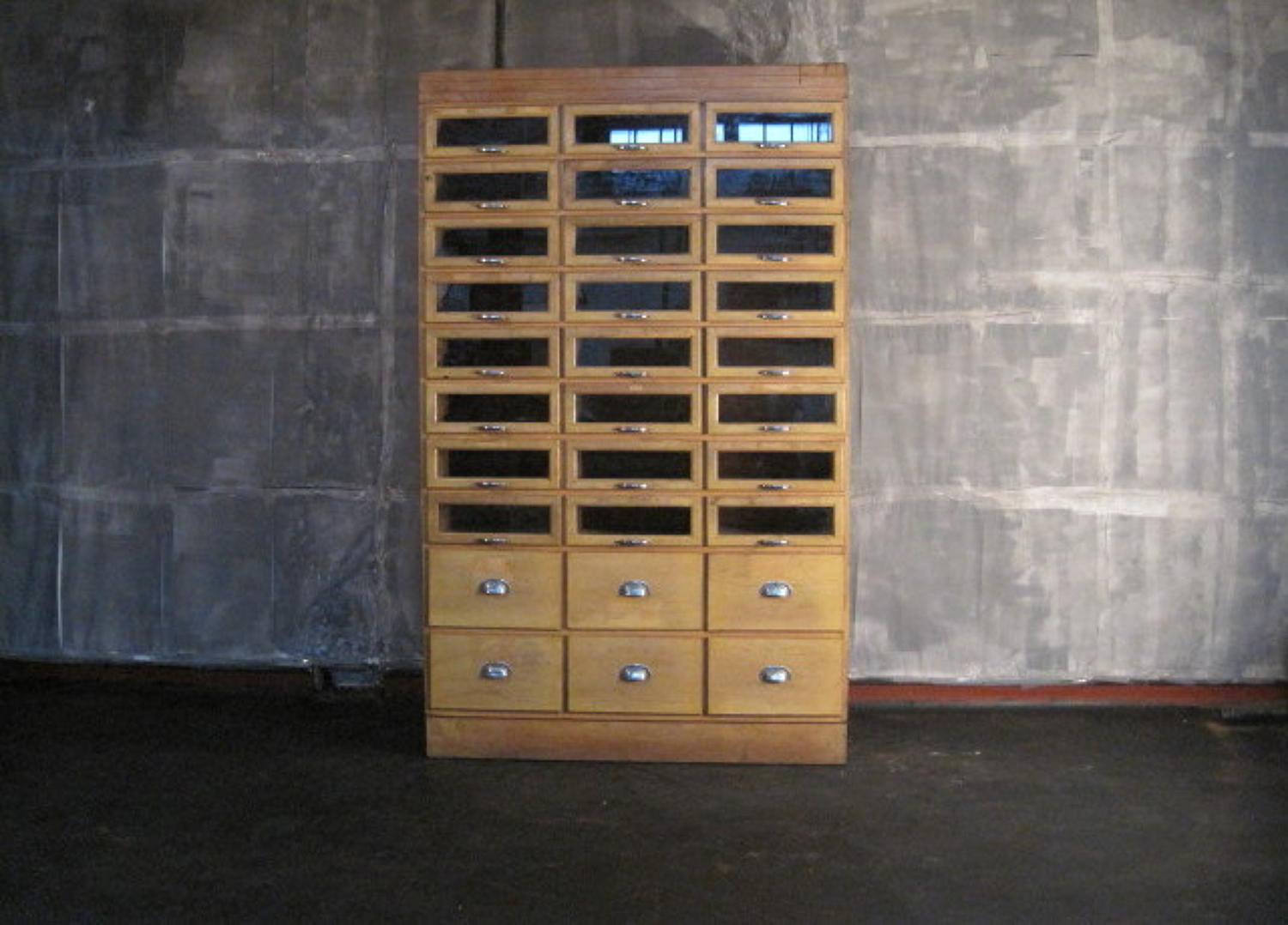 Oak haberdashery cabinet