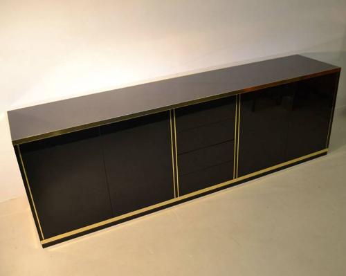 Black laminate and brass sideboard