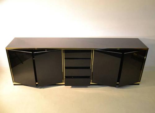 Black laminate and brass sideboard