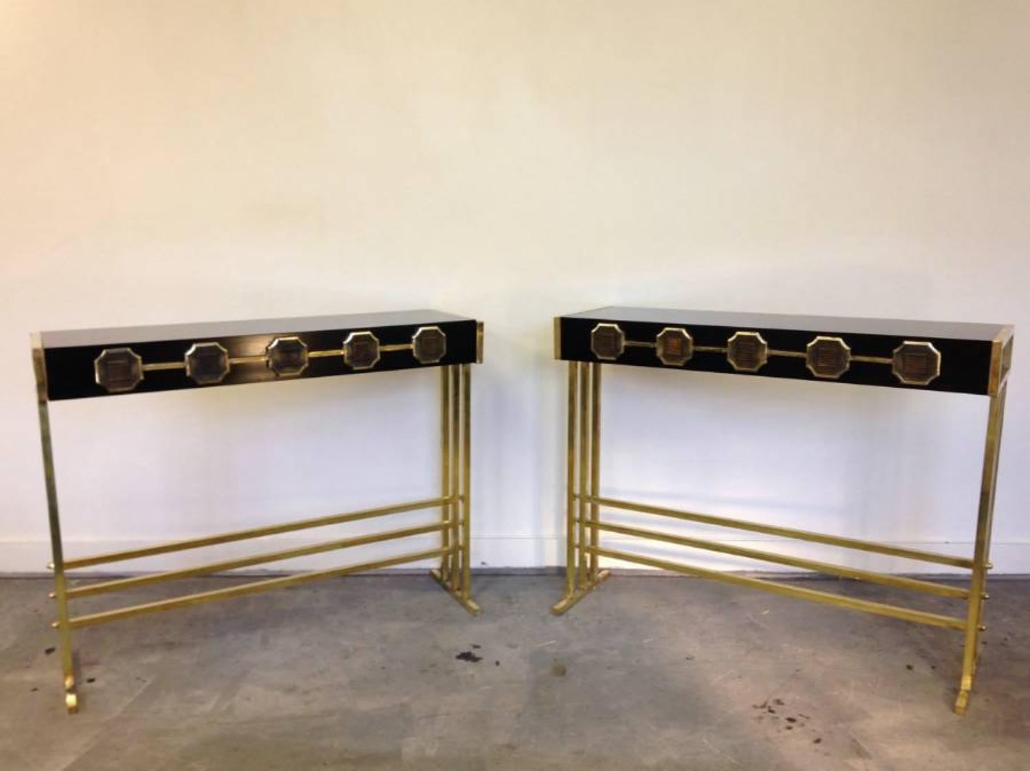 A pair of Italian console tables