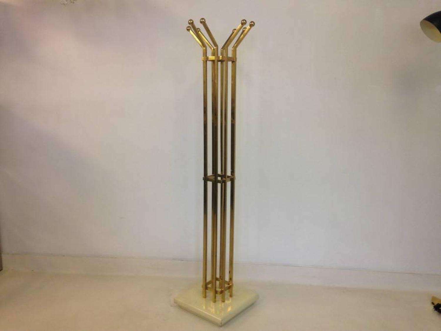 Brass and lacquered wood coatstand by Alain Delon