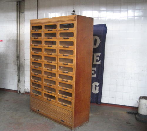 Oak haberdashery cabinet