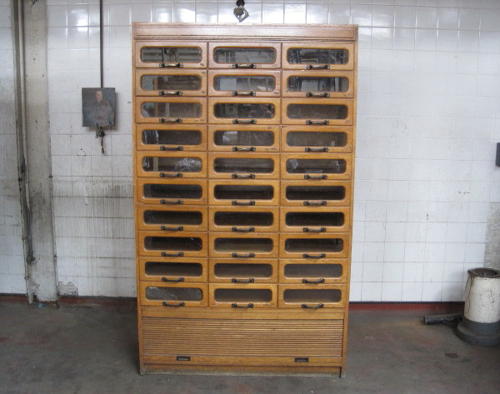 Oak haberdashery cabinet