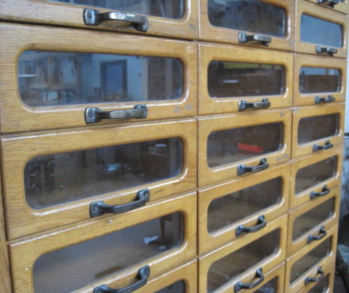 Oak haberdashery cabinet