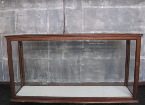 A pair of museum cabinets