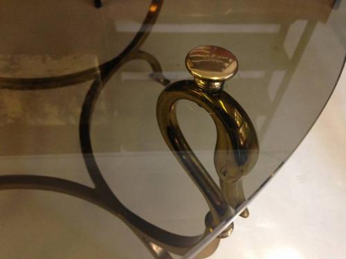 Brass swan coffee table