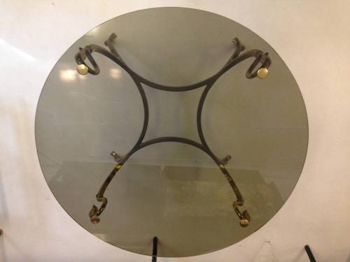 Brass swan coffee table