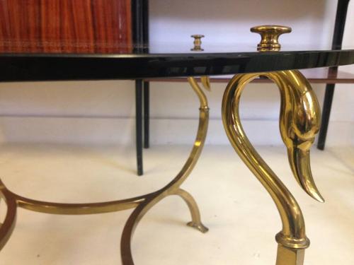 Brass swan coffee table