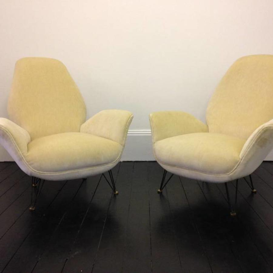 A pair of 1950s Italian armchairs