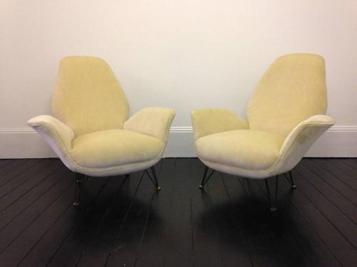A pair of 1950s Italian armchairs