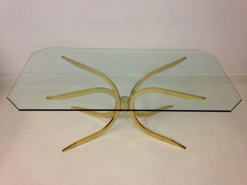 1970s gilt brass coffee table