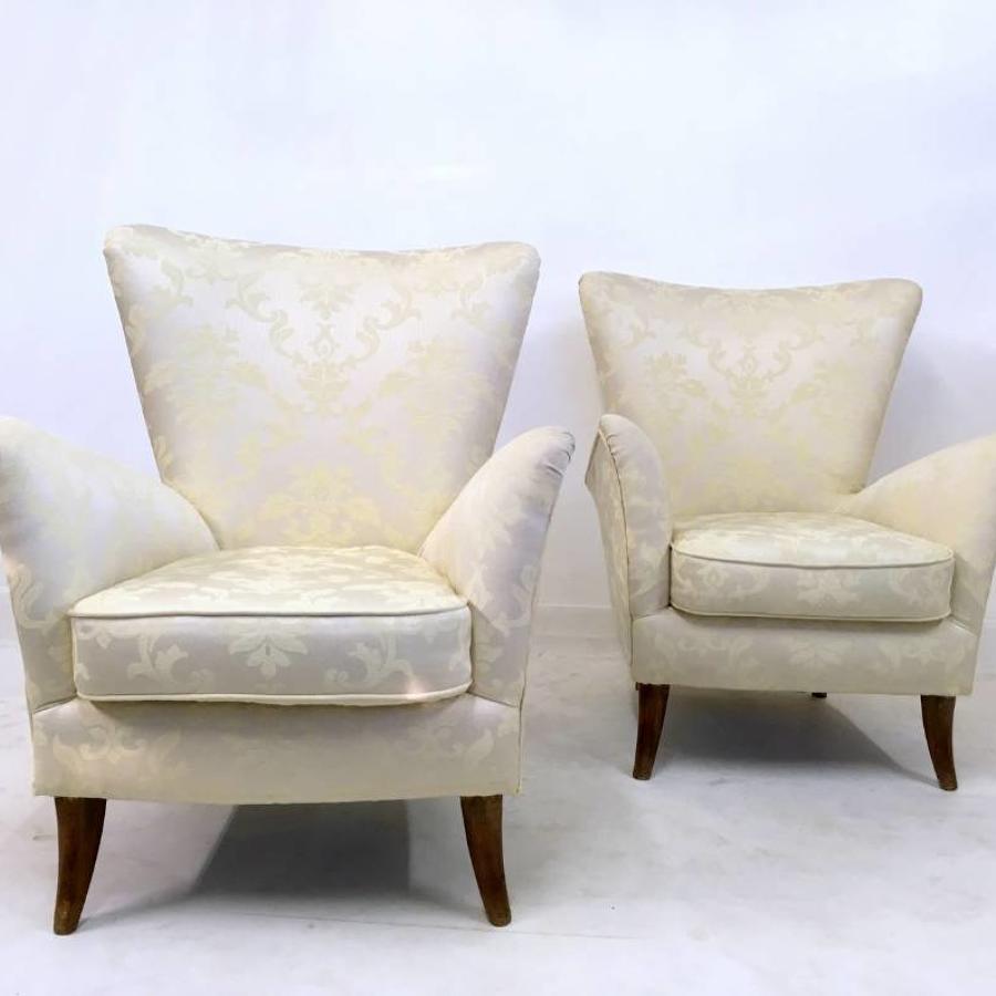 A pair of 1950s  Italian armchairs
