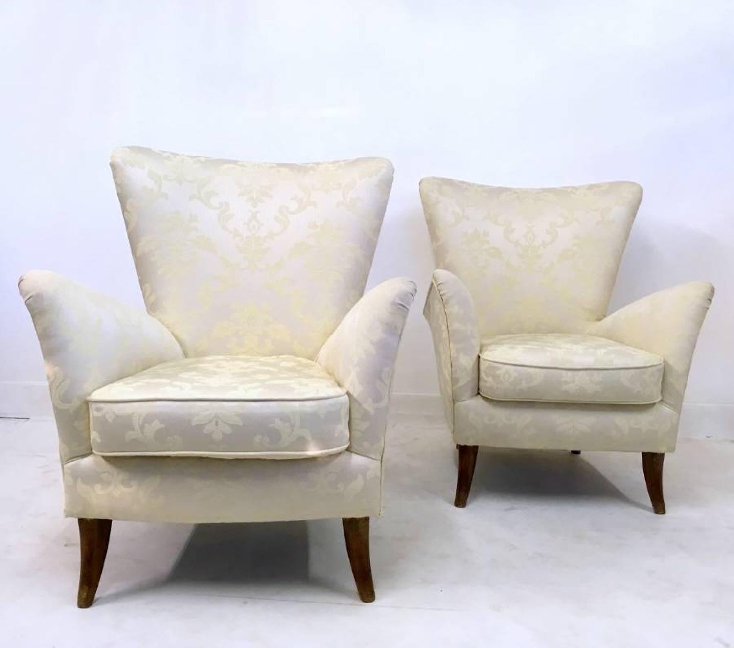 A pair of 1950s  Italian armchairs