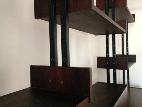 1960s Italian rosewood wall unit and shelves