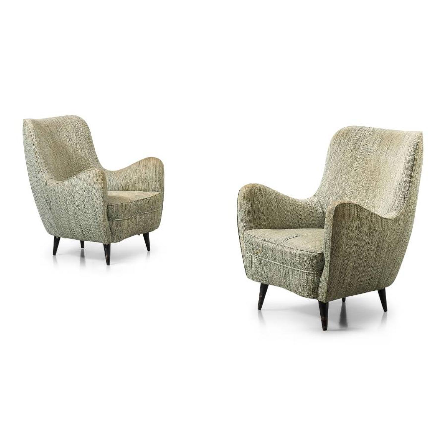 A pair of 1950s Italian armchairs