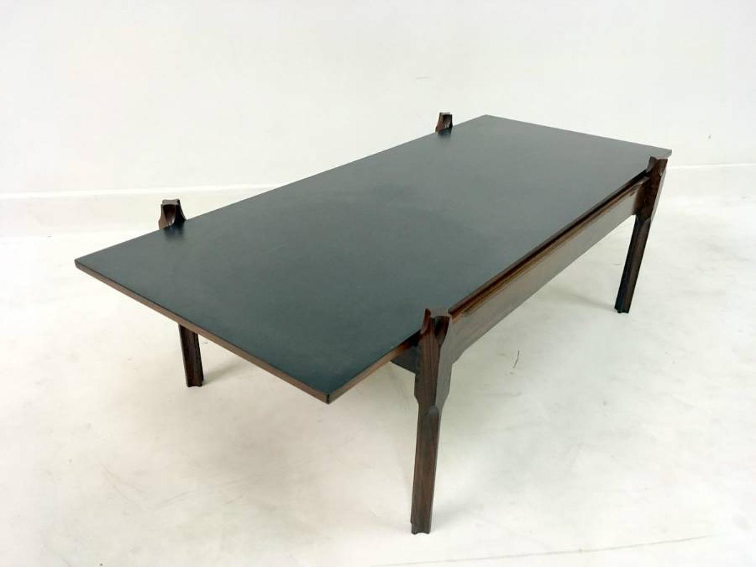 Italian rosewood coffee table with reversible top
