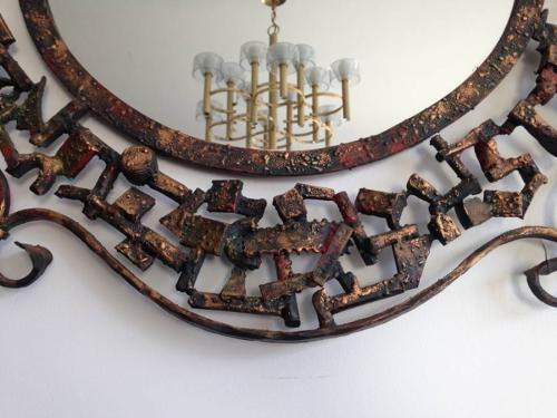 Italian gilded iron mirror Marsura Salvino