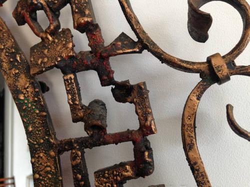 Italian gilded iron mirror Marsura Salvino