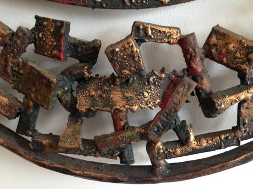 Italian gilded iron mirror Marsura Salvino