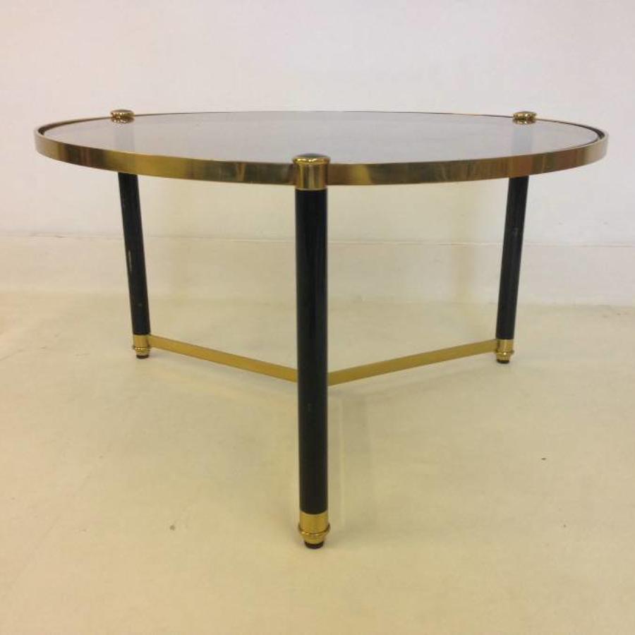 Italian brass and black coffee table
