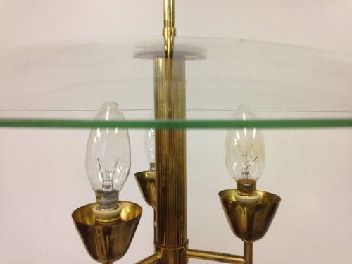 Italian glass and brass chandelier
