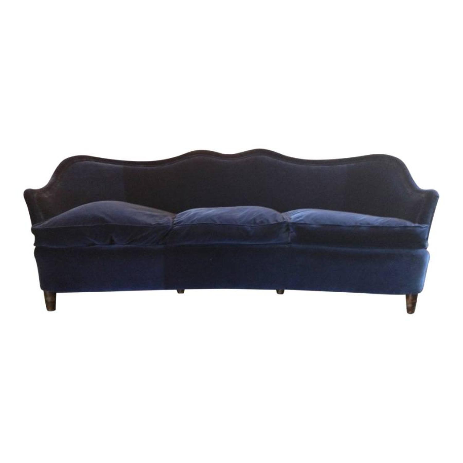 1940s Italian sofa in blue velvet