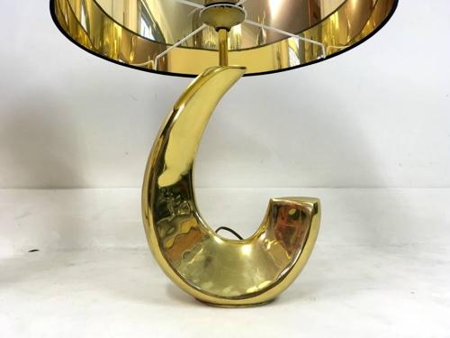 A pair of 1970s French brass lamps