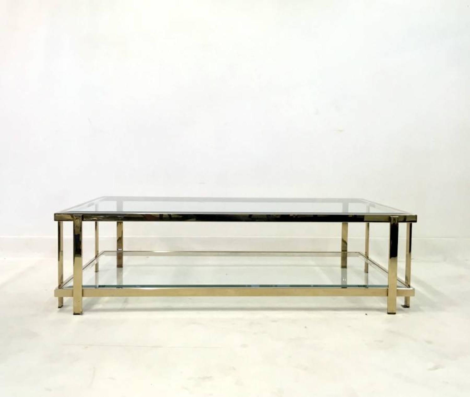Two tier gold plated coffee table
