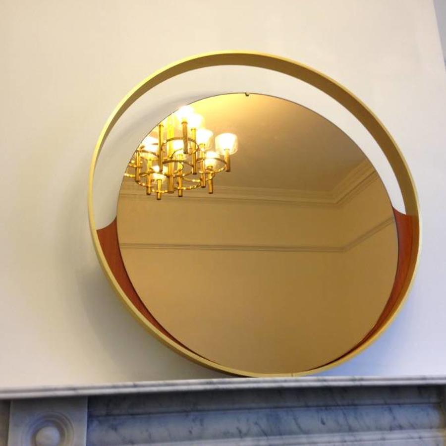 1970s Italian brass framed mirror
