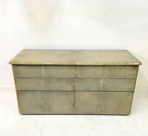 Lacquered goatskin or parchment chest of drawers