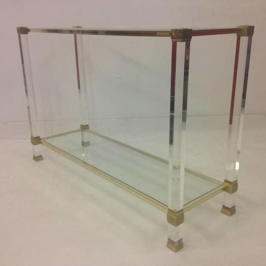 Lucite console table by Pierre Vandel