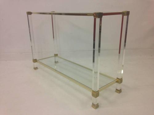Lucite console table by Pierre Vandel