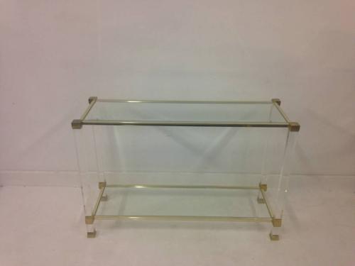 Lucite console table by Pierre Vandel
