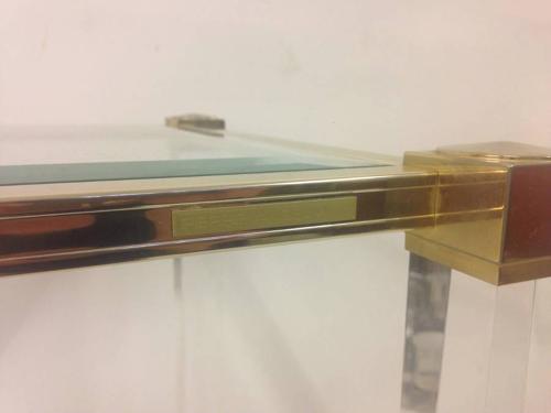 Lucite console table by Pierre Vandel