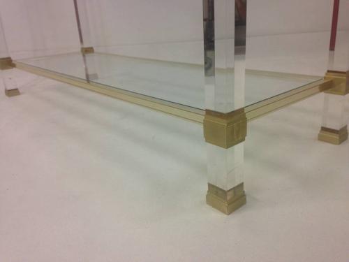 Lucite console table by Pierre Vandel