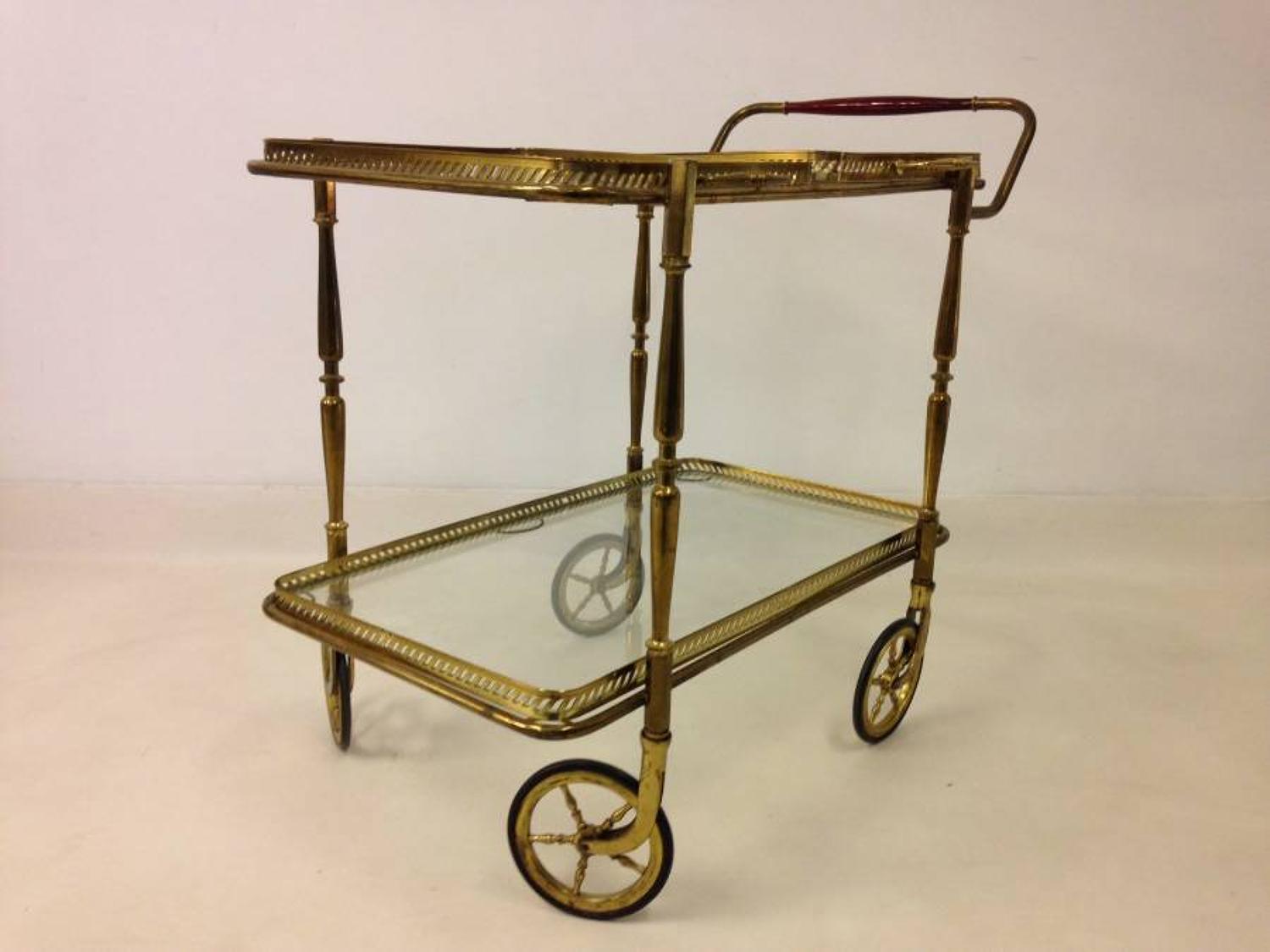 1950s Italian brass tea trolley