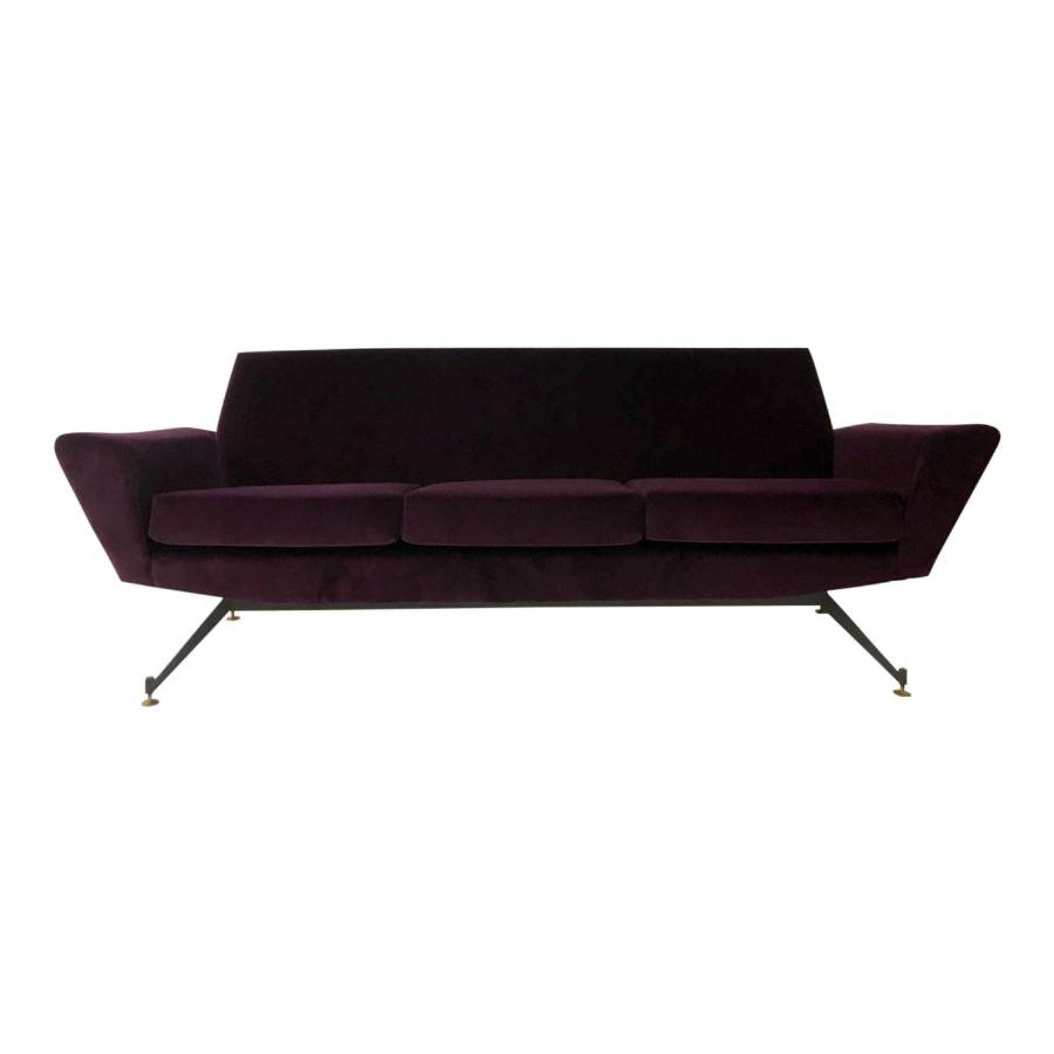 1960s Italian sofa in new plum velvet