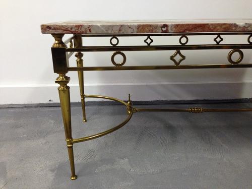 Brass and marble coffee table
