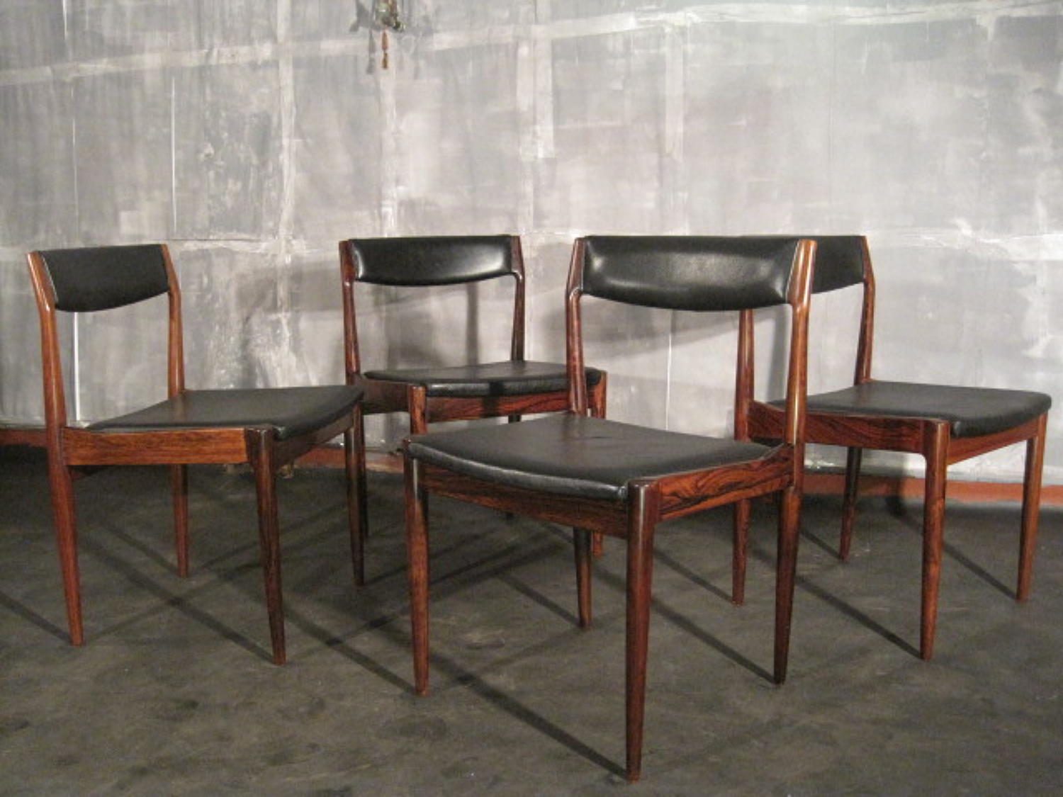 A set of four Danish rosewood dining chairs