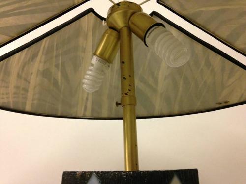 1980s Italian lamp with Zebra stripe shade