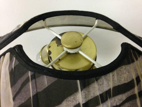 1980s Italian lamp with Zebra stripe shade