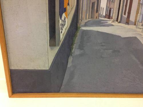 1970s street scene painting on canvas