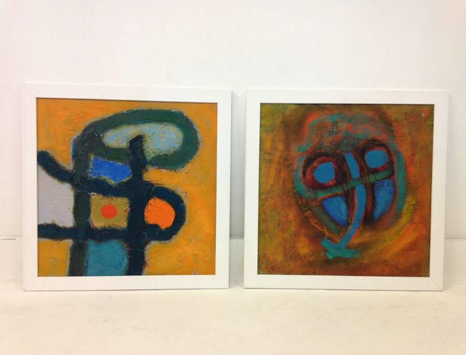 Two abstract paintings