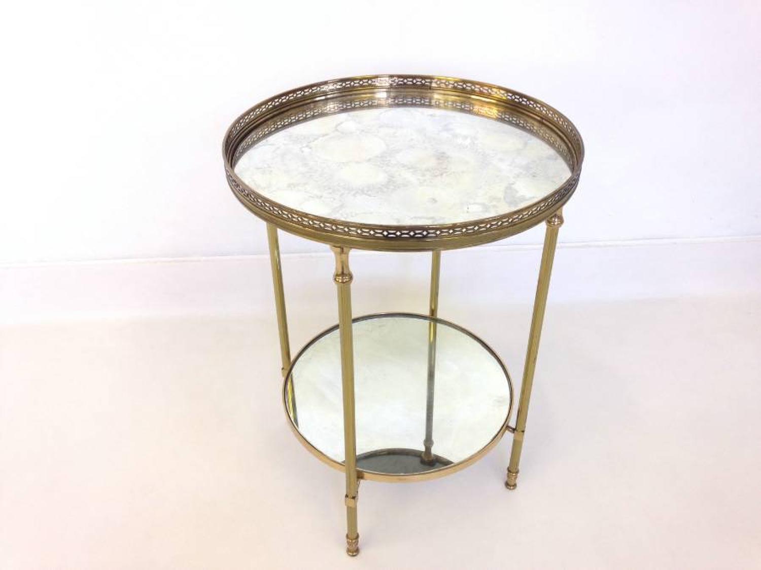 French two tier brass table