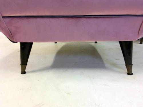 A pair of velvet upholstered Italian armchairs