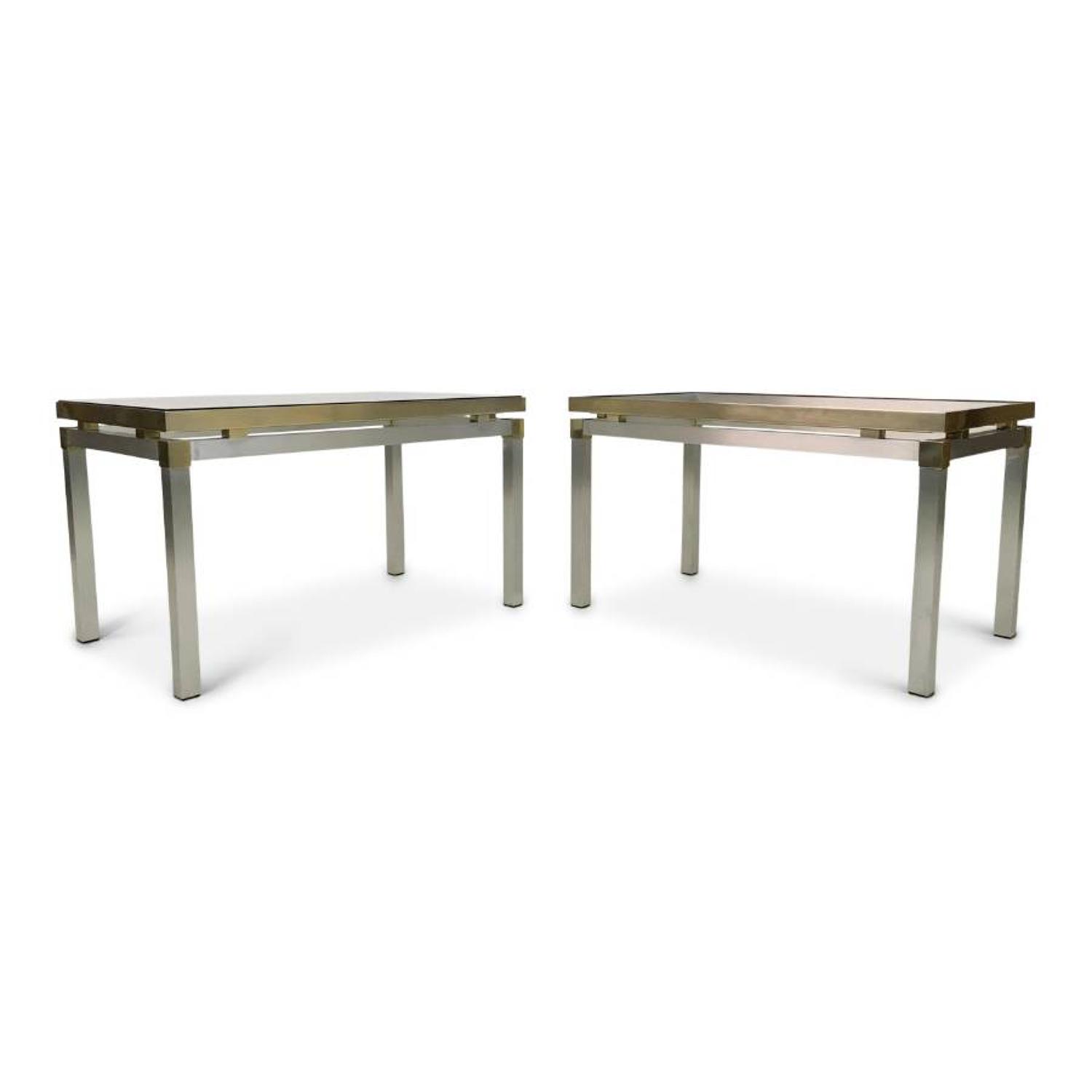 1970s Italian aluminium and brass side tables
