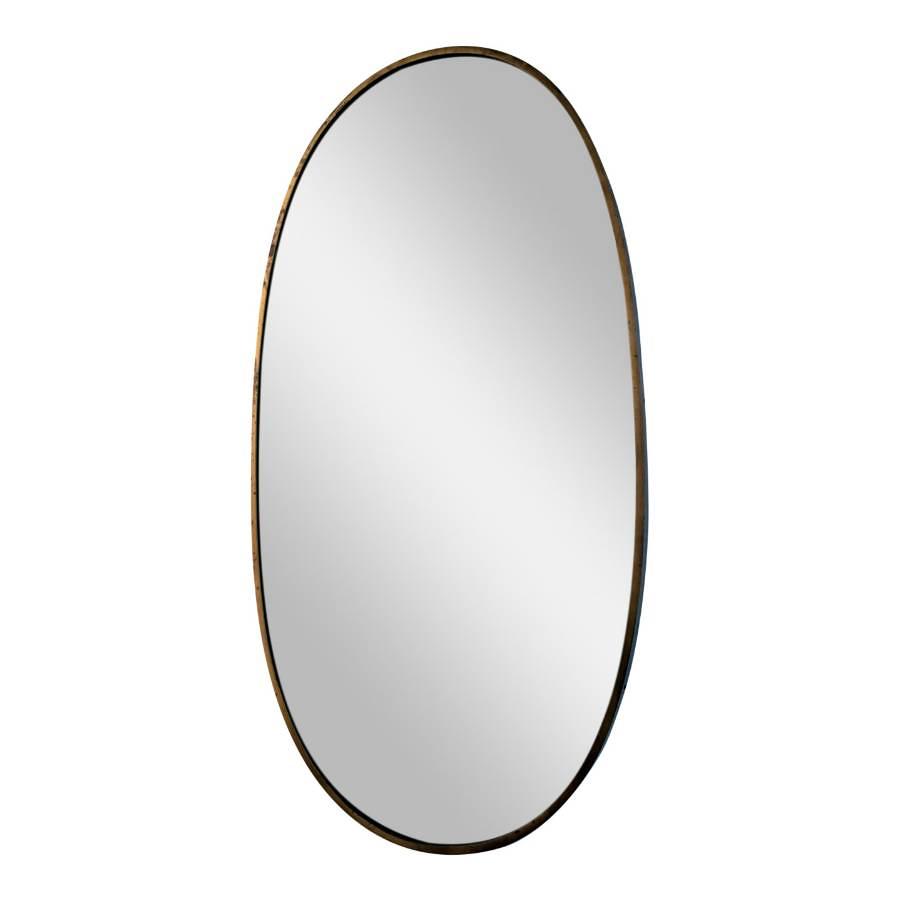 Italian oval brass mirror